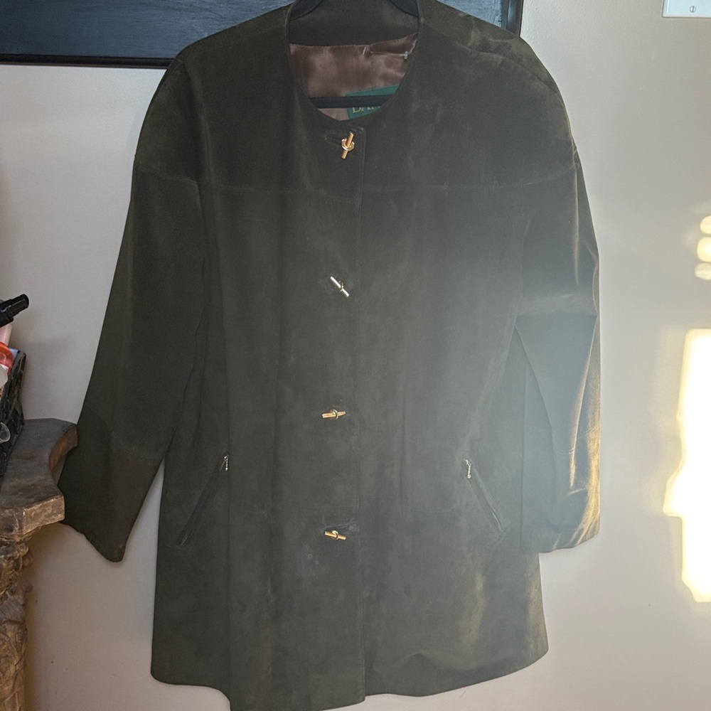 Vintage Danier Olive Green Suede Coat